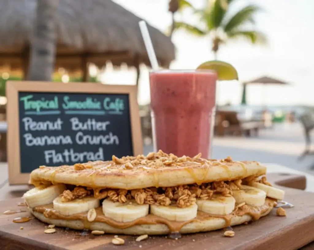 tropical smoothie cafe Peanut Butter Banana Crunch Flatbread