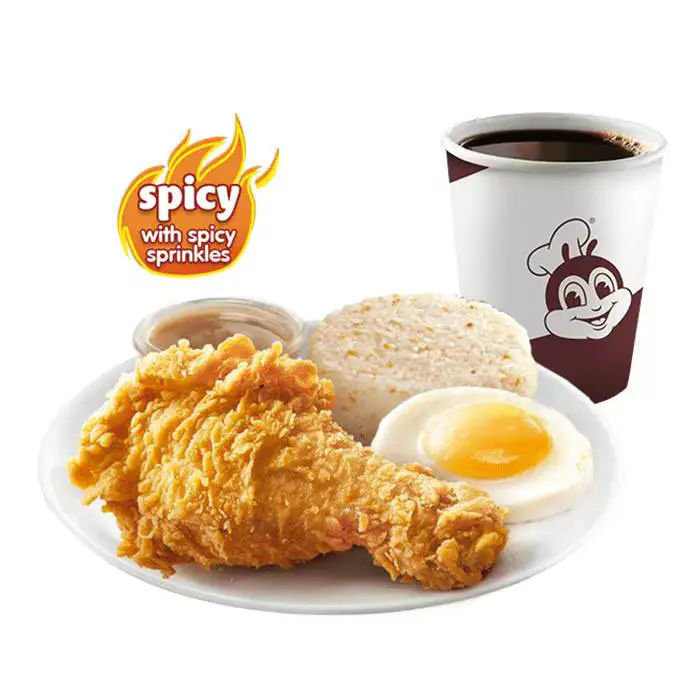 1-pc. Breakfast Chickenjoy Spicy w/ Drink
