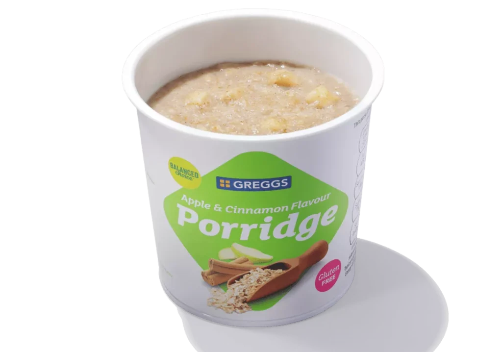 Greggs Breakfast Menu 2025: Prices Calories & Nutrition 16 Apple & Cinnamon Porridge