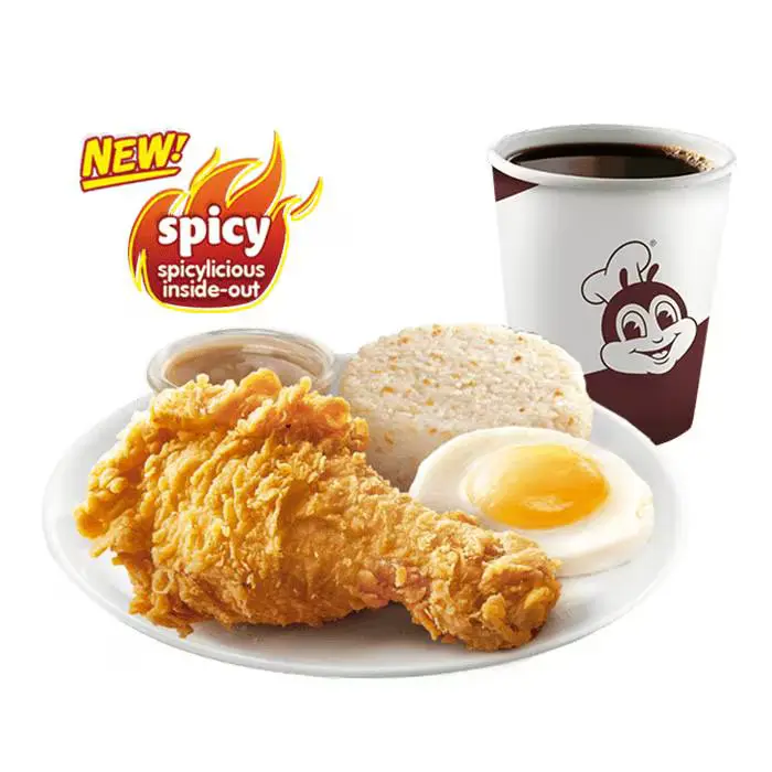 1-pc. Breakfast Chickenjoy New Spicy w/ Drink