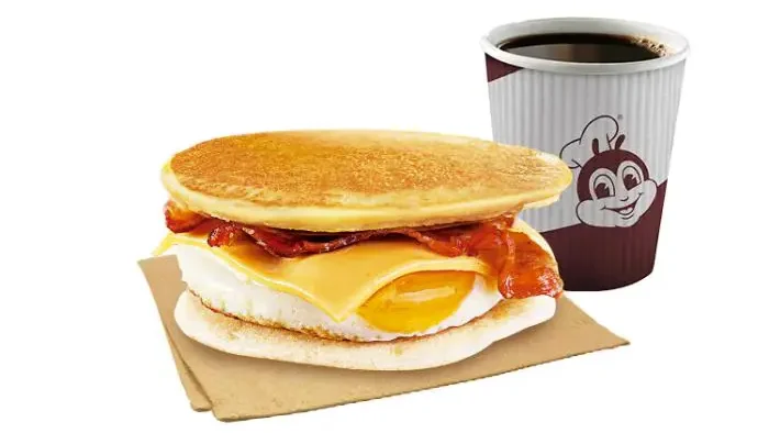  Egg & Cheese Pancake Sandwich w/ Drink