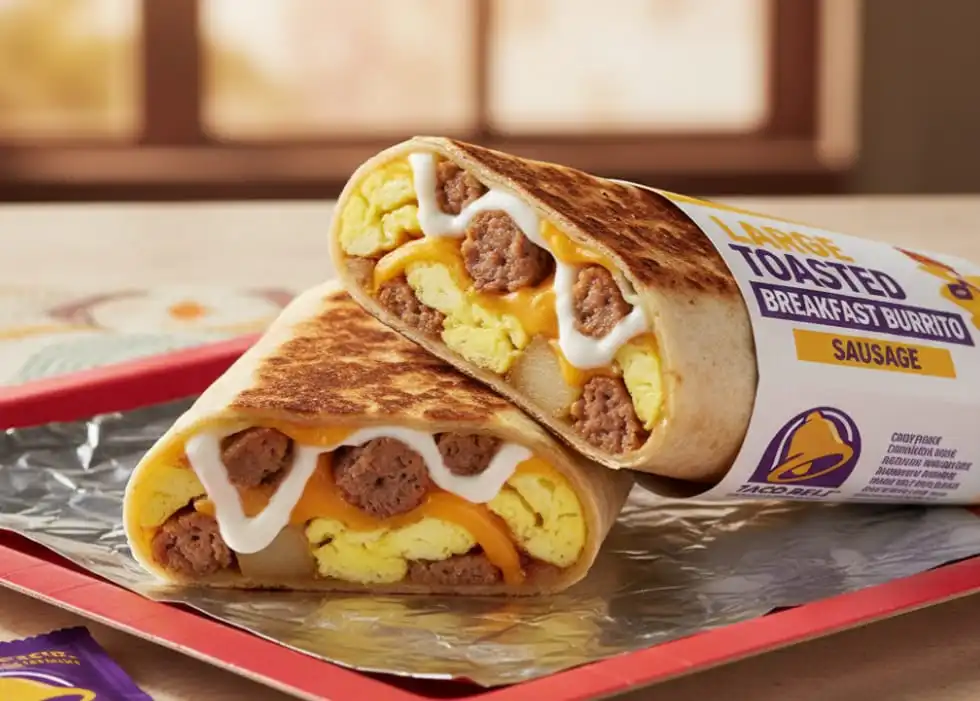 taco bell Large Toasted Breakfast Burrito (Sausage)