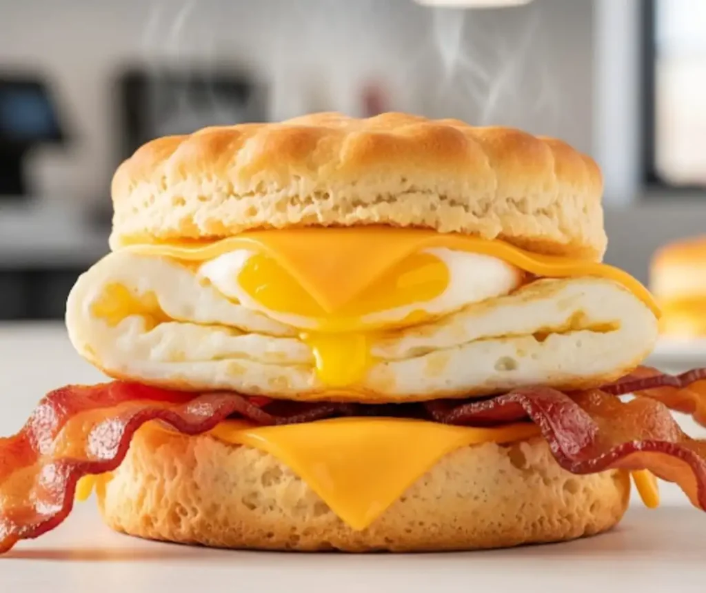 Biscuitville Breakfast Menu with Prices (2025 Full Guide) 2 Bacon, Egg & Cheese Biscuit
