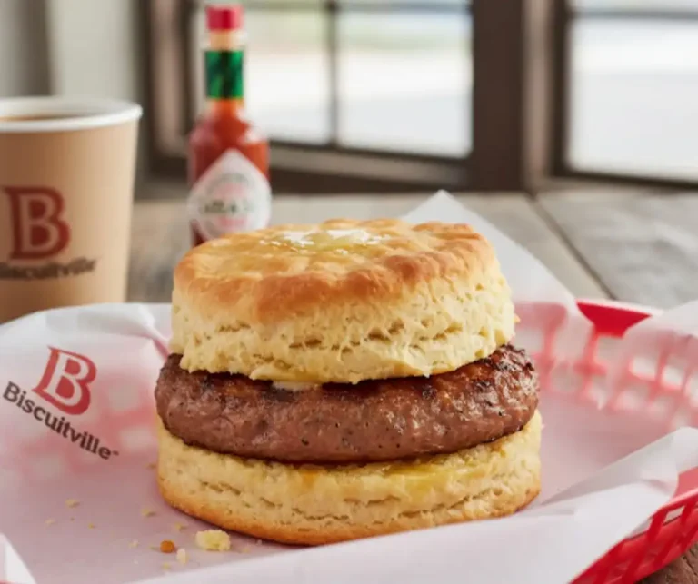 Biscuitville Breakfast Menu with Prices (2025 Full Guide) 4 Sausage Biscuit