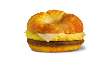 Sausage, Egg & Cheese on a Croissant
