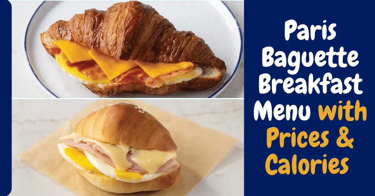 Paris Baguette Breakfast Menu