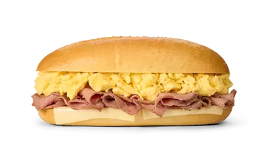 Roast Beef, Scrambled Egg & Cheese Hoagie
