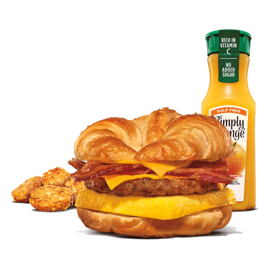 Bacon, Sausage, Egg, & Cheese Croissan'wich Meal Small
